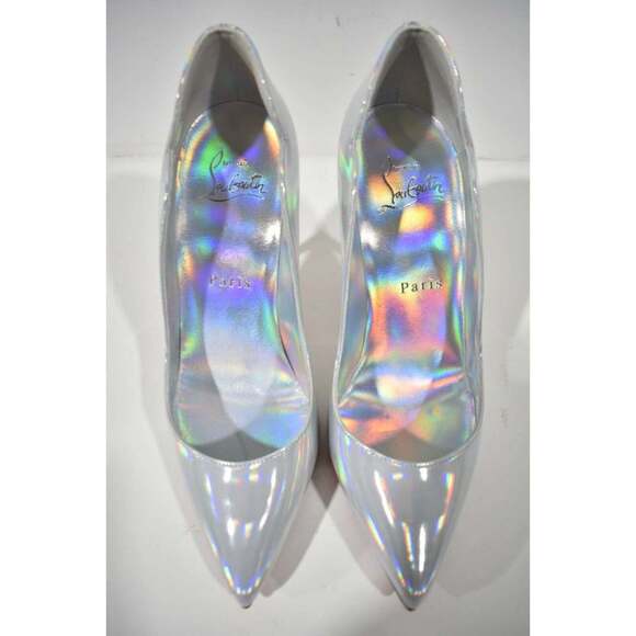 Christian Louboutin Hot Chick 100 Bianco White Patent Psychic AB Heel Pump 38 - Picture 7 of 12